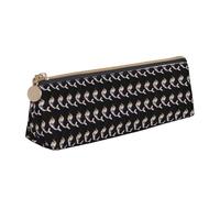 ENGhjes Estuche de piel con estampado de sirena negra, bonito estuche con cremallera, bolsa de papelería para niños y niñas, regalos de vuelta a la escuela, White, Talla única, Neceser de maquillaje