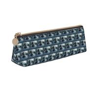 ENGhjes Estuche de piel con estampado de sirena y barco pirata navegando en el mar, bonito estuche con cremallera, bolsa de papelería para niños y niñas, regalos de vuelta a la escuela, White, Talla