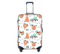 ENGhjes Funda protectora para equipaje grande con estampado de perezoso marrón, funda protectora lavable con cremallera oculta, se adapta de 18 a 32 pulgadas, White, XL