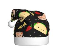 ENGhjes Gorro de Papá Noel con estampado de fiesta de martes, para adultos, mujeres y hombres, sombreros de Navidad, gorros de fiesta de Navidad