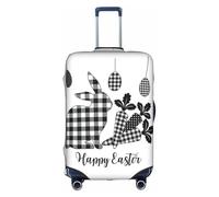 ENGhjes Happy Easter - Funda grande para equipaje con estampado de Pascua y funda protectora lavable con cremallera oculta, se adapta de 18 a 32 pulgadas, White, XL