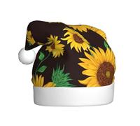 ENGhjes Hermoso sombrero de Papá Noel con estampado de girasol, para adultos, mujeres, hombres, invierno, Navidad, fiestas, etc