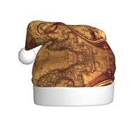 ENGhjes Law of the Compass Navigation Printing Holiday Plush Unique Stylish Adult Women Men Santa Hat Winter Christmas Party Caps