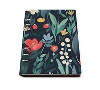ENGhjes Lush Red Dark Garden - Cuaderno A5 recargable, se coloca plano a 180° para notas de reuniones, planificador diario