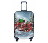 ENGhjes Merry Christmas4 - Funda protectora para equipaje grande con estampado de Navidad y cremallera oculta, se adapta de 45,7 a 81,3 cm, White, M