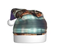 ENGhjes New York Night Printing Holiday Plush Unique Stylish Adult Women Men Santa Hat Winter Christmas Party Caps