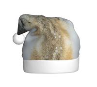 ENGhjes Sombrero de Papá Noel con estampado de lobo de ojos azules para adultos, mujeres y hombres, sombreros de Navidad, gorros de fiesta de Navidad