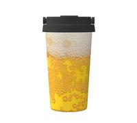 ENGhjes Taza de café de viaje casual con impresión de espuma de cerveza para café frío y caliente, vaso de acero inoxidable para casa, oficina, viajes