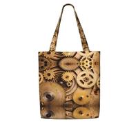 ENGhjes The Clocks Theme Gears - Bolsa de lona de poliéster reutilizable, suave, bolsa de hombro para playa, viajes, compras