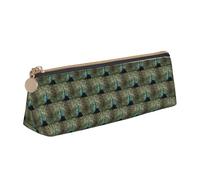 ENGhjes The Peacock - Estuche de cuero con estampado de pavo real, bonito estuche con cremallera, bolsa de papelería para niños y niñas, regalos de vuelta a la escuela, White, Talla única, Neceser de