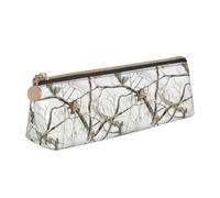 ENGhjes White Trees - Estuche de piel con estampado de camuflaje para lápices con cremallera para niños y niñas, regalos de vuelta a la escuela, White, Talla única, Neceser de maquillaje