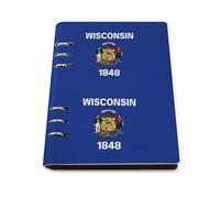 ENGhjes Wisconsin State Flag A5 - Cuaderno de escritura recargable, se coloca plano 180° para notas de reuniones, planificador diario