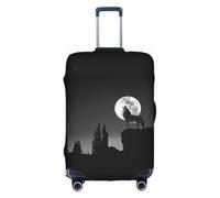 ENGhjes Wolf Night Moon - Funda para equipaje grande con estampado de luna, funda protectora lavable con cremallera oculta, se adapta de 18 a 32 pulgadas, White, S