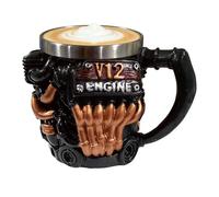 Engine Coffee Mug - Stainless Steel 300ml | Insulated Cup, V12 Mechanical Coffee Mug For Hot Beverages | For Winter Home Yard Balcony Outdoor Garden Park Golf Picnic Camping Party