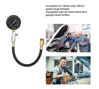 Engine Cylinder Compression Tester Kit 0 to 300 PSI Pressure Gauge, Automotive Engine Diagnostic Tool for 14mm and 18mm Spark Plug Threads, Repairing Tool with 11 Inch Hose and