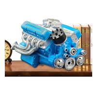 Engine Model Kit, Resin V8 Building Block Toy, Realistic Mechanical Detail, Science Learning Decoration, Educational Desk Display for Living Room, Bookshelf, 5.91x4.33x4.13 Inches