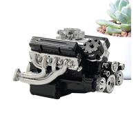 Engine Model, Resin V8 Engine Building Block, Realistic Educational Science Toy, Ideal for Desk Decoration, Kids Room, Living Rooms, and Bookshelf Display, 5.91x4.33x4.13 Inches