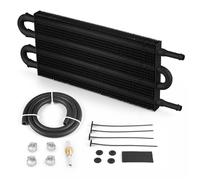 Engine Oil Cooler Kit de conversión de radiador automático/manual con enfriador de aceite de transmisión remota universal de aluminio de 4, 6 y 8 filas Radiador Enfriador de Aceite(4 Row Black)