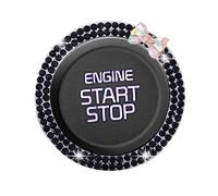 Engine Start Stop Button Ring - Rhinestone Car Decor, Ignition Switch Decorative Trim Rings, Crystal Dotted Push Cover | Suitable for Styling Dashboard Upgrade Vehicle Interior Decors
