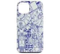 Engineer Blueprint Pattern Technical Drawing Gear Schematic Carcasa para iPhone 13