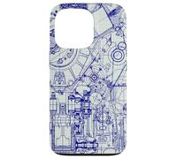 Engineer Blueprint Pattern Technical Drawing Gear Schematic Carcasa para iPhone 13 Pro