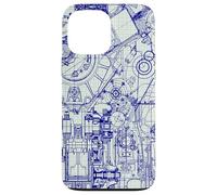 Engineer Blueprint Pattern Technical Drawing Gear Schematic Carcasa para iPhone 13 Pro MAX
