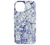 Engineer Blueprint Pattern Technical Drawing Gear Schematic Carcasa para iPhone 14