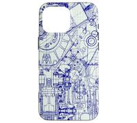 Engineer Blueprint Pattern Technical Drawing Gear Schematic Carcasa para iPhone 16 Pro MAX