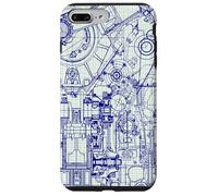 Engineer Blueprint Pattern Technical Drawing Gear Schematic Carcasa para iPhone 7 Plus/8 Plus