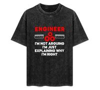 Engineer I'm Not Arguing I'm Just Explaining Why I'm Right Funny Engineer Mens T-Shirt Unisex Black Top tee S