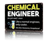 Engineering Humor Metal Sign Vintage Chemical Engineer Definition Wall-Art for Office Man Cave (8 X 12 in)