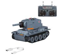 Engineerkiter Modelo de tanque de batalla RC con modo de combate, torreta giratoria y transmisión de pista, escala 1/64 2.4G Mini tanque de batalla alemán WW2 vehículo militar a control remoto