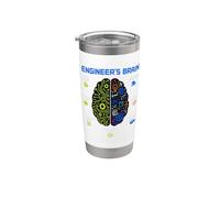Engineer's Brain Funny Engineering Humor Problem Solver Vaso térmico de acero inoxidable de doble pared