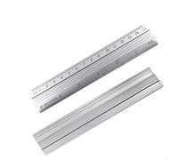 Engineers - Regla recta de aleación de aluminio con doble escala protectora para aplicaciones de medición y dibujo, incluye tamaños de 15 cm, 20 cm, 30 cm (15 cm)