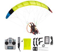 ENGINEMECH Parapente teledirigido 2,4 G, modelo de parapente teledirigido, paraguas de vuelo RC eléctrico, alas plegables de nailon, 128 cm de envergadura, regalo para entusiastas de los aviadores