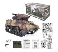 ENGINEMECH WW2 U.S. M8 RC Tanque con sonido, efecto humo, luces, 2,4 G 1:16, tanque militar medio, rotación de 350°, regalo para adultos amantes militares