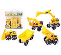 Engins de chantier - 3 Camiones de Construcción - Vehículos de Intervención - 026340-1/24 - Vehículo con Ruedas Libres - Amarillo - Plástico - Trabajos - Juguete Infantil - A Partir de 3 años