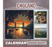 England Calendar 2026-2027: 18 Month Planner To Keep You On Track from Sep 2026 to Dec 2027,Square 8.5 x 8.5 Inches Gift For Organizing & Planning