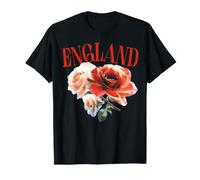 England Football Fan Floral Rose Soccer Camiseta