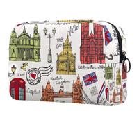 England London Symbols - Neceser para mujer, neceser de viaje, bolsa organizadora de maquillaje con cremallera, multicolor, 18.5x7.5x13cm/7.3x3x5.1in, Neceser