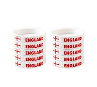 England St George Cross - Pulseras de silicona, color blanco, bandera nacional de fútbol, evento deportivo de la Copa del Mundo, paquete de 10