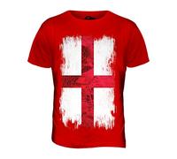 England St George Grunge Bandera - Camiseta Hombre Camiseta Top - algodón, Fresa Encaje, 100% Machine 100% Ringspun 100% algodón, Hombre, Mediana