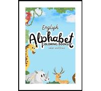 English Alphabet Coloring: and Tracing Booklet in Black Outline Style