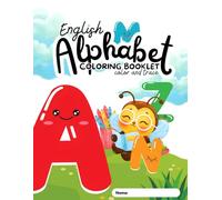 English Alphabet Coloring and Tracing Booklet in Black Outline Style