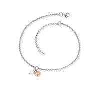 English Anklet Heart With Pearl Bicolor ERFS-LILHEART-PE-BI, metal