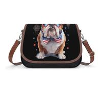 English Bull-dog The Fourth of July - Bolso cruzado para mujer con correa ajustable