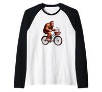 English Bull Terrier Bigfoot Sasquatch Bicicleta Ciclismo Perro Camiseta Manga Raglan