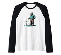 English Bull Terrier Bigfoot Sasquatch Golf Golf Dog Camiseta Manga Raglan