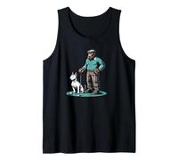 English Bull Terrier Bigfoot Sasquatch Golf Golf Dog Camiseta sin Mangas