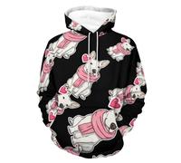 English Bull Terrier - Sudadera unisex con capucha de perro con bufanda y manga larga con bolsillo, Estilo:, S